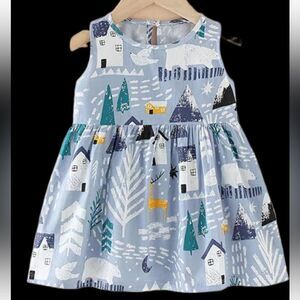 NEW Blue Winter/Mountain Scene dress